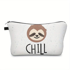 Cartoon Sloth Pattern Makeup Pouch Lightweight Carry On Bag