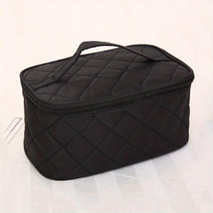 Quilted Cube Travel Cosmetics Wash Bag Portable Zipper Storage Bag