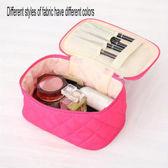 Quilted Cube Travel Cosmetics Wash Bag Portable Zipper Storage Bag