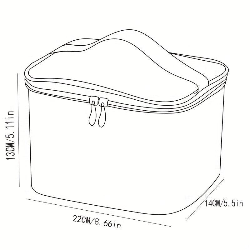 Quilted Cube Travel Cosmetics Wash Bag Portable Zipper Storage Bag