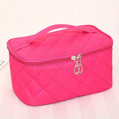 Quilted Cube Travel Cosmetics Wash Bag Portable Zipper Storage Bag