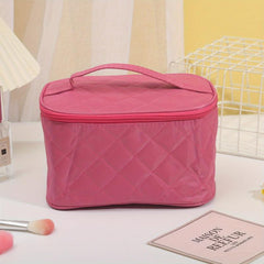Quilted Cube Travel Cosmetics Wash Bag Portable Zipper Storage Bag