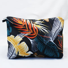 Leaf Print Cosmetic Bag Travel Makeup Pouch Toiletry Organizer