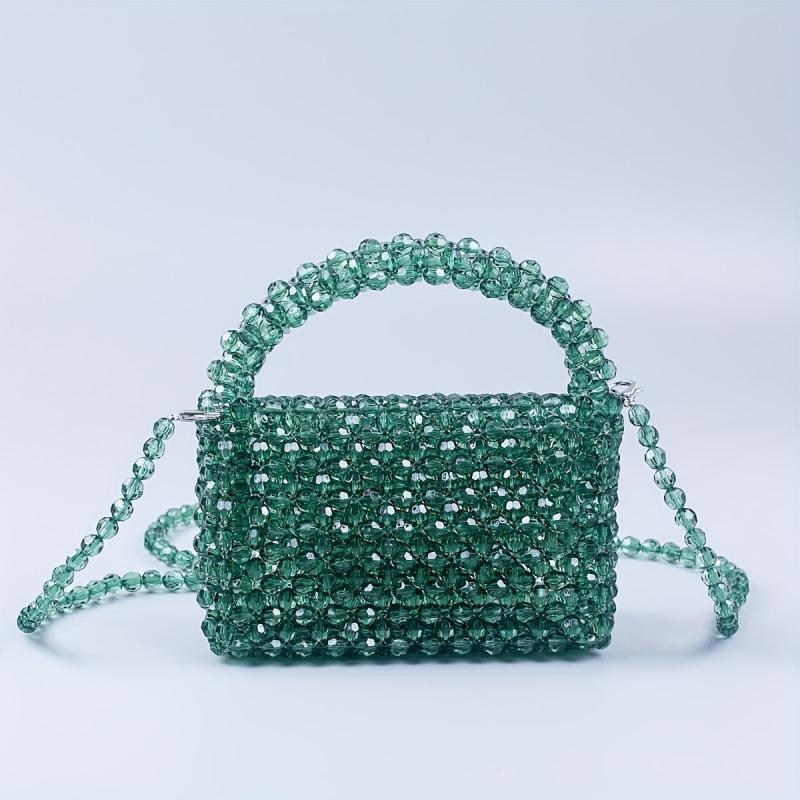 Women's Beaded Woven Handbag Crossbody Purse
