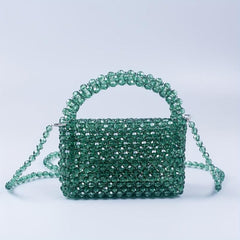 Women's Beaded Woven Handbag Crossbody Purse