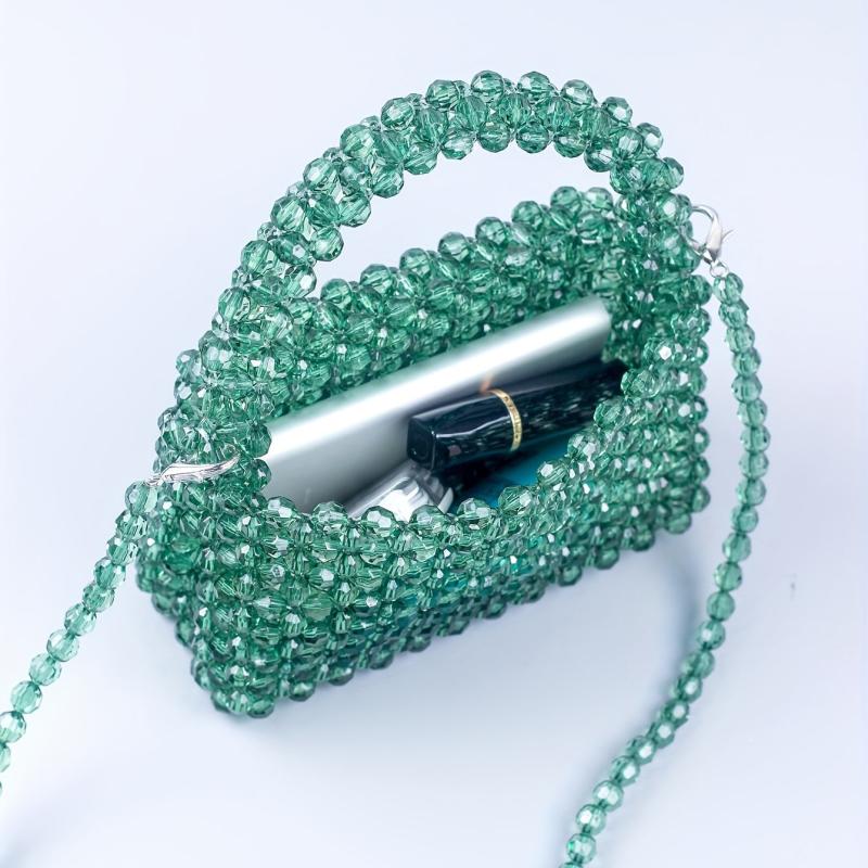 Women's Beaded Woven Handbag Crossbody Purse