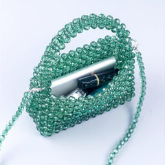 Women's Beaded Woven Handbag Crossbody Purse