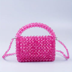 Women's Beaded Woven Handbag Crossbody Purse