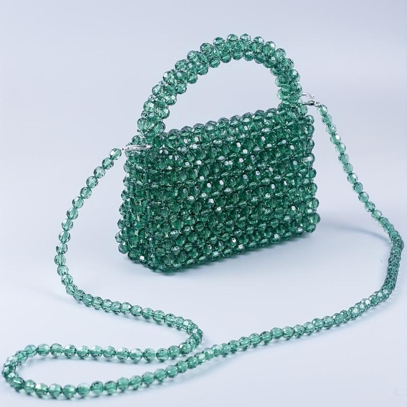 Women's Beaded Woven Handbag Crossbody Purse