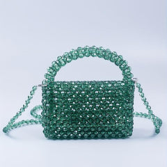 Women's Beaded Woven Handbag Crossbody Purse