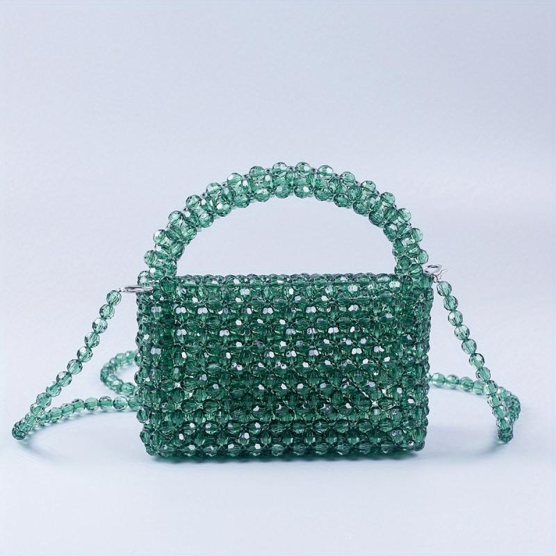 Women's Beaded Woven Handbag Crossbody Purse
