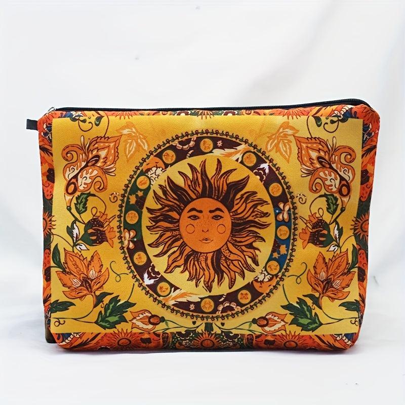 Vintage Retro Print Travel Makeup Pouch Toiletry Organizer