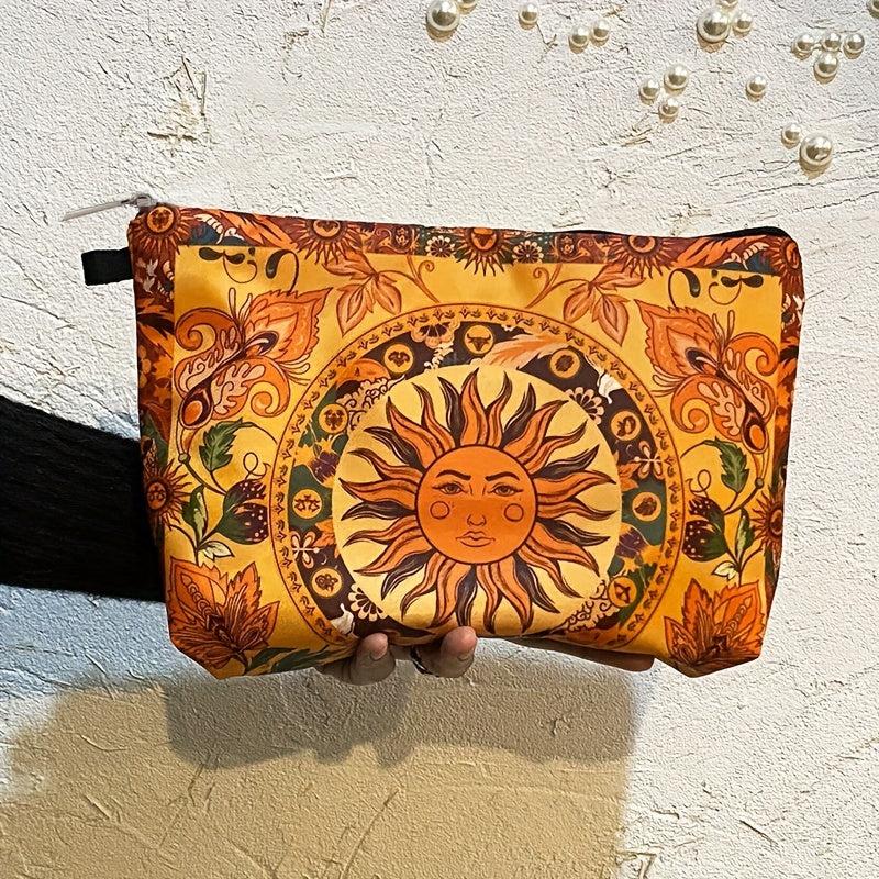 Vintage Retro Print Travel Makeup Pouch Toiletry Organizer