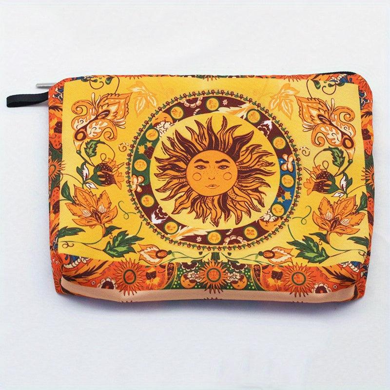 Vintage Retro Print Travel Makeup Pouch Toiletry Organizer
