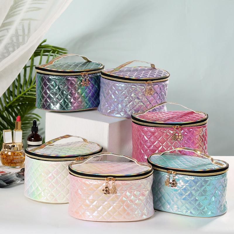 Glitter Makeup Handbag Large Capacity Cosmetic Bag Zipper Toiletry Wash Bag