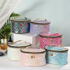 Glitter Makeup Handbag Large Capacity Cosmetic Bag Zipper Toiletry Wash Bag