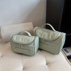 Solid Portable Makeup Satchel Bag Lightweight Storage Bag