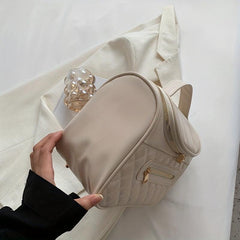 Solid Portable Makeup Satchel Bag Lightweight Storage Bag
