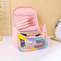Letter Print Cosmetic Bag Large Capacity Multifunctional Handbag