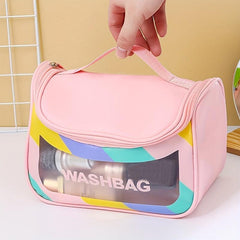 Letter Print Cosmetic Bag Large Capacity Multifunctional Handbag