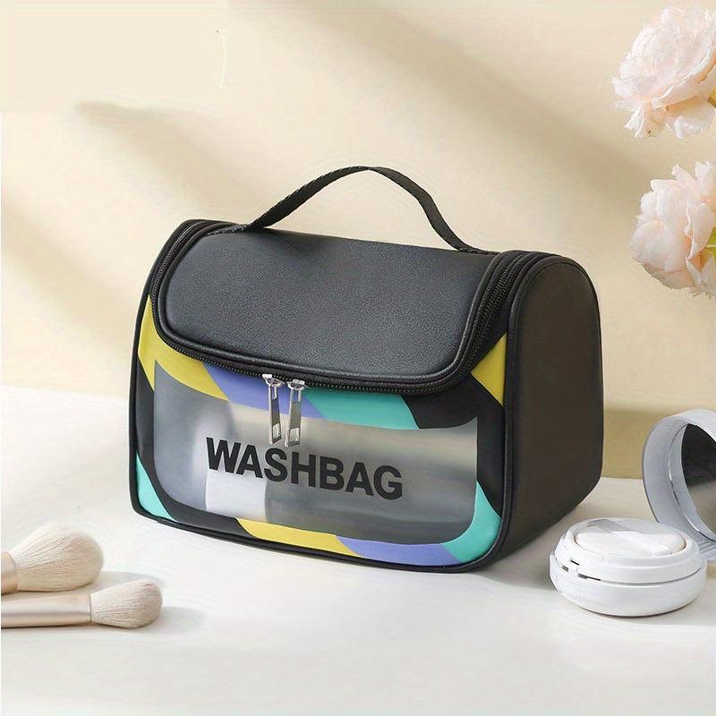 Letter Print Cosmetic Bag Large Capacity Multifunctional Handbag