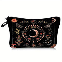 Vintage Moon Print Cosmetic Bag Lightweight Coin Purse Makeup Clutch