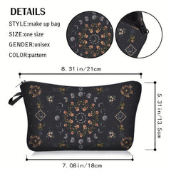 Vintage Moon Print Cosmetic Bag Lightweight Coin Purse Makeup Clutch