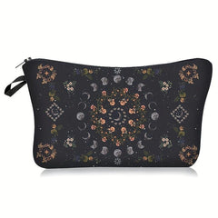 Vintage Moon Print Cosmetic Bag Lightweight Coin Purse Makeup Clutch