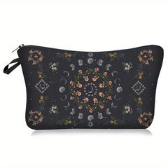 Vintage Moon Print Cosmetic Bag Lightweight Coin Purse Makeup Clutch