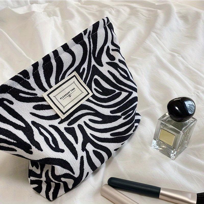 Floral & Leopard Corduroy Makeup Bag