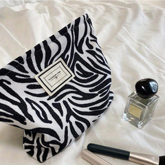 Floral & Leopard Corduroy Makeup Bag