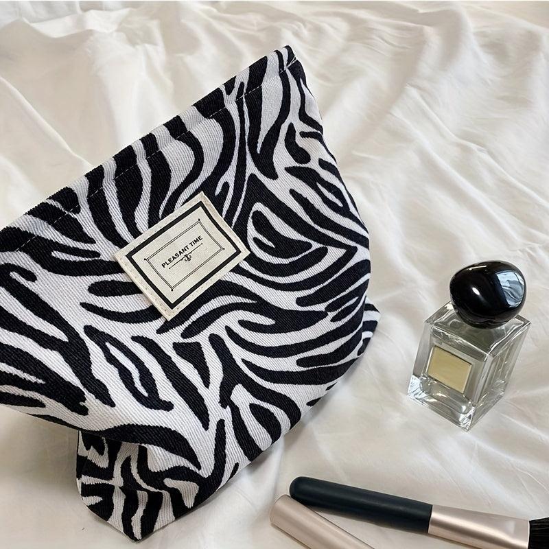 Floral & Leopard Corduroy Makeup Bag