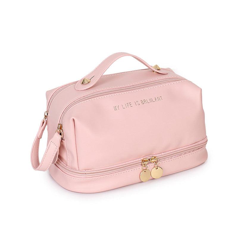 Travel Storage Makeup Bag Organizer Faux Leather Toiletry Wash Bag