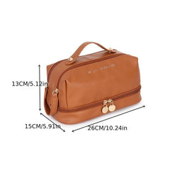 Travel Storage Makeup Bag Organizer Faux Leather Toiletry Wash Bag