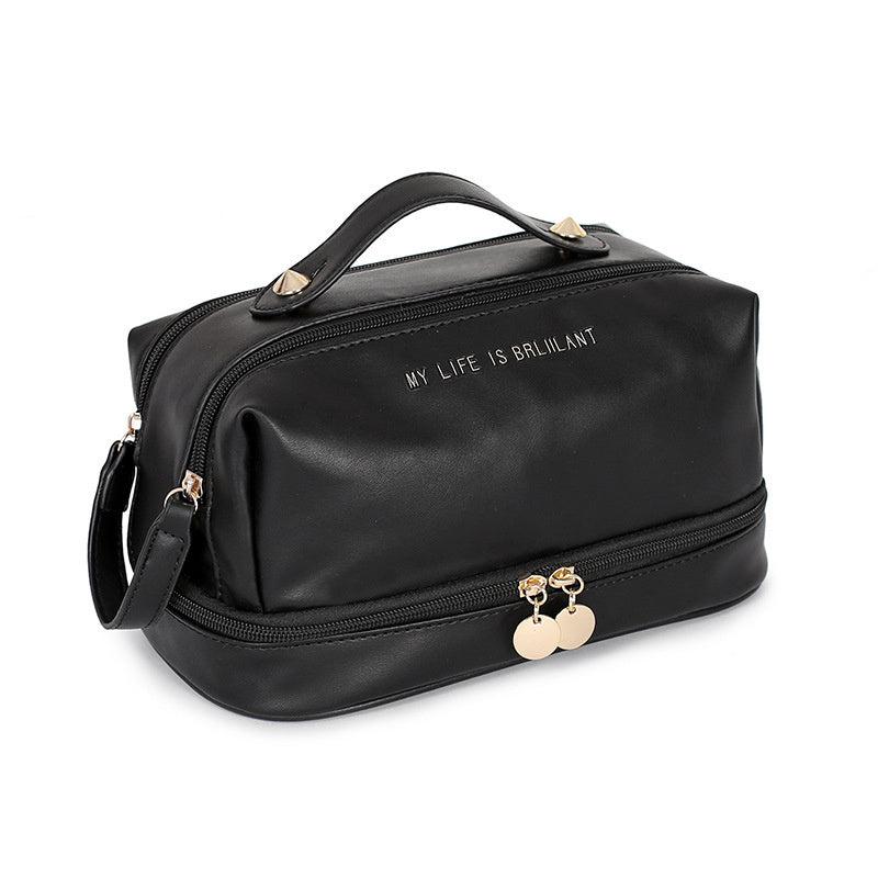 Travel Storage Makeup Bag Organizer Faux Leather Toiletry Wash Bag