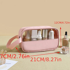 Waterproof Toiletry Travel Bag Zipper Cosmetic Bag Large Capacity Makeup Storage