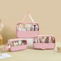 Waterproof Toiletry Travel Bag Zipper Cosmetic Bag Large Capacity Makeup Storage