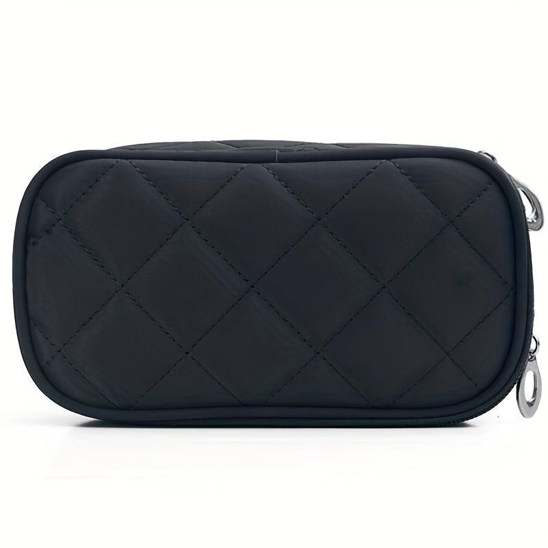 Portable Makeup Zipper Pouch Solid Clutch Bag