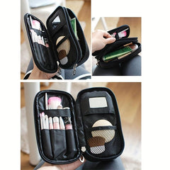 Portable Makeup Zipper Pouch Solid Clutch Bag