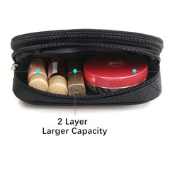 Portable Makeup Zipper Pouch Solid Clutch Bag