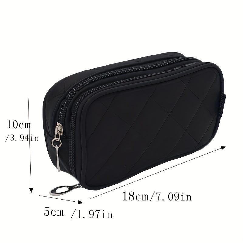 Portable Makeup Zipper Pouch Solid Clutch Bag