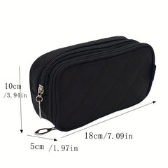 Portable Makeup Zipper Pouch Solid Clutch Bag