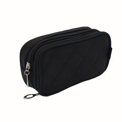 Portable Makeup Zipper Pouch Solid Clutch Bag