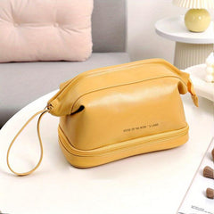 Waterproof Cosmetic Bag PU Leather Makeup Storage Organizer
