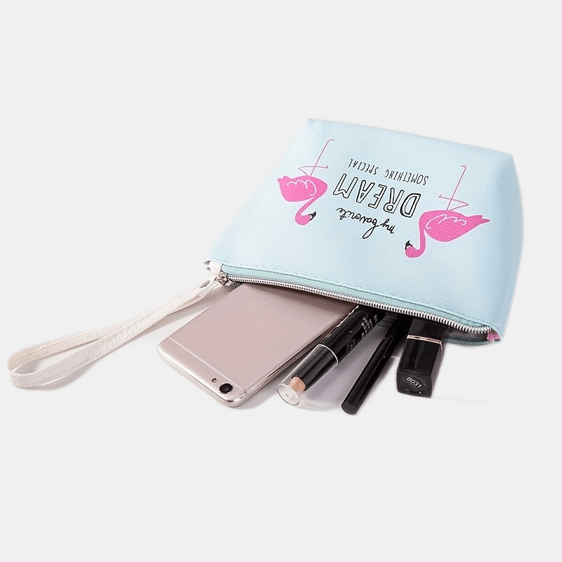 Flamingo Print Makeup Pouch Waterproof Toiletry Organizer