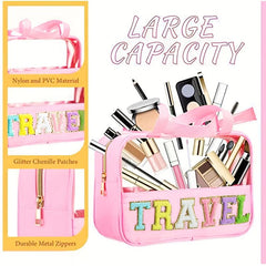 Pattern Transparent Handbag Portable Makeup Zipper Bag Travel Toiletry Wash Bag