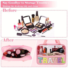 Pattern Transparent Handbag Portable Makeup Zipper Bag Travel Toiletry Wash Bag