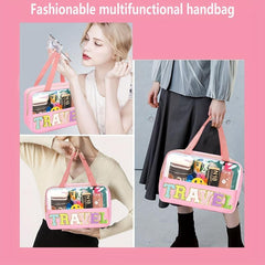 Pattern Transparent Handbag Portable Makeup Zipper Bag Travel Toiletry Wash Bag