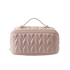 Quilted Makeup Handbag Zipper Cosmetic Bag Travel Toiletry Wash Bag