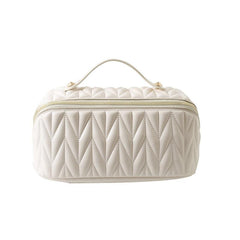 Quilted Makeup Handbag Zipper Cosmetic Bag Travel Toiletry Wash Bag